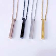 Sześciokątny naszyjnik ze stali nierdzewnej w kształcie trójwymiarowej kolumny, długi wisiorek, stosowany w celu łagodzenia stresu, odpowiedni do naszyjników hip-hopowych dla mężczyzn i kobiet, akcesoriów odzieżowych i biżuterii