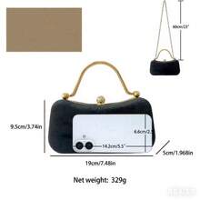 Exclusive For Ladies' Fashion Parties! Gorgeously Embellished With Rhinestones + Exquisitely Designed Chain, Retro And Elegant Handheld Evening Bag, Lighting Up Nighttime Social Occasions - Black - View 5