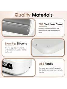 Ultrasonic Cleaning Device 48000 Hz, 640 Ml Glasses Cleaning Device, Ultrasonic Cleaner With 4 Modes, Ultrasonic Cleaner Suitable For Glasses, Jewellery, Watches, Dentures, Coins, Etc. - 白色 - 查看 5