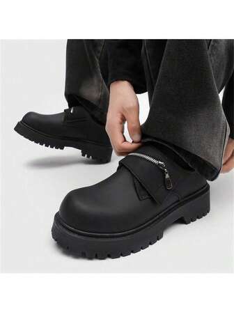 2025年新款秋冬男士低帮靴复古工作鞋厚底百搭皮鞋