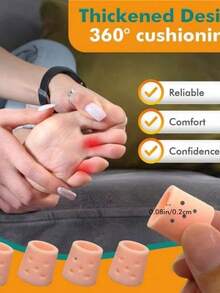 Breathable Perforated Toe Cover, Silicone Toe Protectors, (2/4/6/10/20 Pieces) Toe Covers Toe Tubes, New Material, Calluses, (For Small Toes), Silicone Toe Protectors For Overlapping Big Toes, Protections, Toe Separators, Gifts For Parents, Protectors, Great For Running, Hiking, Skating, And Dancing - Soft And Stretchy, Hand Washable Designed Finger Sleeves