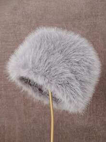 1pc Women's Solid Color Fluffy Hat, Soft Comfortable Warm Minimalist Cap, Casual Versatile Windproof Suitable For Daily Wear, Can Be Matched With Scarf, Autumn/Winter Autumn Decor - Multicolor - View 15