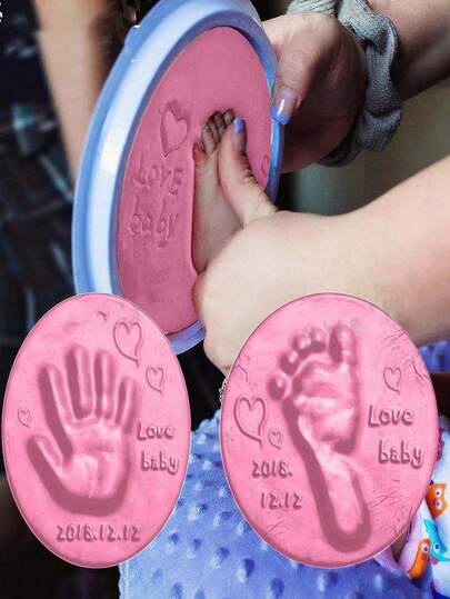 DIY婴儿护理手足印泥手印脚印指纹，7色软粘土泡沫用品儿童抗压力儿童玩具，婴儿手印脚印印模铸造亲子手印泥指纹，多色软粘土泡沫用品儿童抗压力儿童玩具，风干粘土