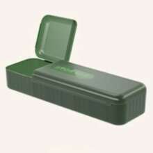 Caja de almacenamiento de cables de datos creativa, gran capacidad, caja de gestión de cables de cargador, cajas de almacenamiento de plástico de color sólido con múltiples compartimentos para escritorio - Verde - Ver 2