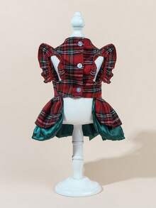 Bộ 1 váy voan cho thú cưng kèm nơ, váy cưới in họa tiết dễ thương cho thú cưng, váy công chúa lưới co giãn cho chó và mèo. - Nhiều màu - Xem 5