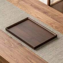 1 件木制托盘，木制茶盘，适用于咖啡馆、茶馆、餐厅、家庭使用，可容纳咖啡杯、茶杯、蛋糕、水果、寿司、饮料、牛排、披萨、甜点、面包 - 咖啡棕 - 查看 10