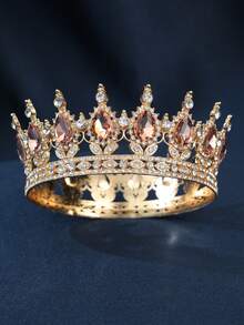 1件女士水钻装饰皇冠设计奢华头饰皇家皇冠新娘优雅头饰活动派对节日装扮头饰，准新娘，头冠 - 彩色 - 查看 24