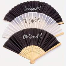 Bride Bridesmaid Hand Fan Summer Beach Pool Wedding Engagement Bach Weekend Bachelorette Hen Party Bridal Shower Honeymoon Gift - 彩色 - 查看 1