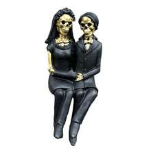 Halloween Couple Skeleton Figurines Spooky Halloween Skeleton Decor For Desktop Home Holiday