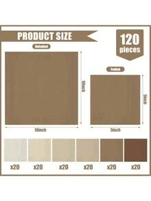 20/60/120片秋色棕色鸡尾酒餐巾秋季主题甜点餐巾裸棕色乳白色一次性饮料餐巾适用于秋季感恩节派对婚礼婴儿洗礼用品