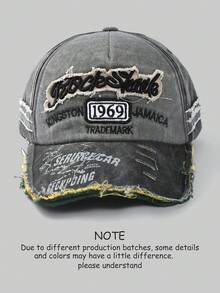 1 件字母标语刺绣印花防紫外线运动棒球帽，休闲情侣帽，时尚适合日常通勤，四季皆宜 - 彎帽 - 查看 17