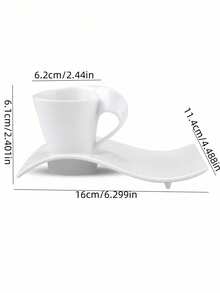 1件套创意欧式咖啡杯碟套装陶瓷意式浓缩咖啡杯情侣早餐杯牛奶杯拿铁艺术杯甜品盘适用于餐厅客厅咖啡厅甜品店 - 白色 - 查看 9