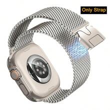 VA VA VOOM 米兰降落伞扣表带，磁吸式可调节智能手表表带，兼容 Ultra 2 49mm 46mm 45mm 44mm 42mm 41mm 40mm 38mm，男女通用金属透气防水表带，兼容 Series 11 10 9 8 7 6 5 4 3 2 1 SE，智能手表配件，适合日常佩戴，母亲节、父亲节、返校季等场合。 - 42mm 44mm 45mm 49mm = S10 46MM - 查看 19