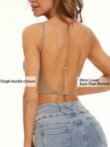1pc Women's Sexy Backless Strapless Bra - Seamless Non-Transparent Cups, Adjustable Shoulder Straps, Thin Profile For Wedding, Formal, Evening Dresses - No Underwire Needed, Bridal Lingerie & Special Occasion Bras, Evening Wear Support, Modern Bra Design, Comfortable Fit Bra - Coffee color - 查看 2