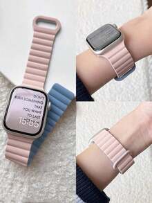 1条男女通用硅胶磁吸表带，兼容 42mm、38mm、40mm、41mm、44mm、45mm、46mm、49mm，时尚智能手表替换表带，适用于Ultra2、Ultra SE2、SE 11、10、9、8、7、6、5、4、3、2、1系列，可作为学生返校礼物 - 彩色 - 查看 9