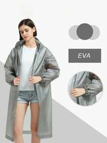 Extra Long Rain Ponchos For Adults - EVA Rain Coats Waterproof Unisex Rain Jacket With Drawstring Hood