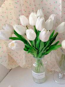 1/5/10/20 قطعة من الزهور الاصطناعية الفاخرة الرومانسية، باقات من الزهور البلاستيكية الحقيقية المجسمة من الزنبق الحريري، زهور اصطناعية لحفلات الزفاف والمنزل والفندق والحفلات وهدايا رأس السنة، ترتيبات زهور محمولة باليد لعيد الحب وحفلات الزفاف والمنزل والغرفة والصالة والديكور على الطاولة وباقة العروس والحديقة الخارجية