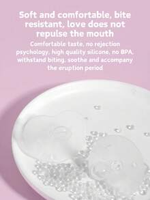 Silicone Pacifier, Liquid Silicone, Thumb-Shaped, Round Head & Flat Head Styles - Clear - View 9