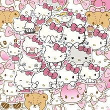50/100 Stücke, Sanrio Aufkleber, rosa Hello Kitty Aufkleber, personalisierte Aufkleber, Hello Kitty Artikel, Marker Aufkleber, Aufkleber, Raumdekoration, Schulmaterial, Bürozubehör, Kinderparty Geschenke Schulsachen
