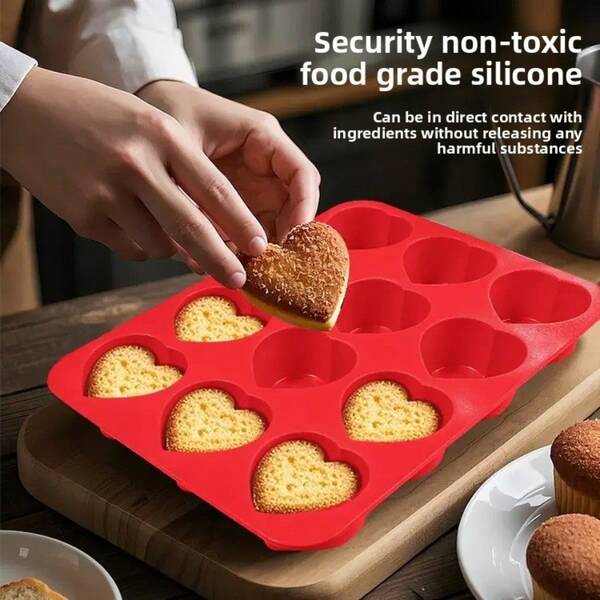 1pc Silicone Mini Loaf Pans, Silicone Baking Mold, Non-Stick Mini Bread Pans, 12 Cavities Silicone Bread Baking Mold, Perfect For Mini Loaf, Cake, Bread And Meatloaf, Cake, Brownie, Heat-Resistant Manual Baking Molds For Birthday, Party - Rectangle Shaped Silicone Mold For Soap Making And Desserts