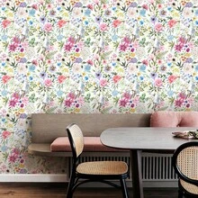 1 Rolle Schlafzimmer Renovierung und Verschönerung Tapete, Aquarell Blumen selbstklebende Tapete, abnehmbare Wanddekoration für Wohnzimmer Wandbilder, Heimdekoration Tapetensticker, Raumdekoration - selbstklebende Tapete Wandaufkleber Tapete zum Abziehen und Aufkleben