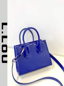 Túi xách da rắn mini thời trang có thể chuyển đổi và túi đeo chéo cho phụ nữ, hộp đựng son môi - Màu xanh lam - Xem 2