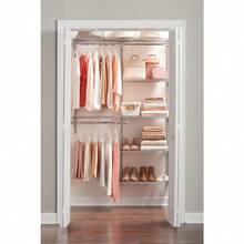 Configurations Deluxe Custom Closet Kit 48 Ft. Adjustable Metal Wire Shelving Titanium Finish Expandable Organization System Hardware Included For Home Closet Pantry Laundry Mudroom