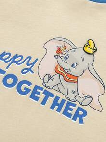 mini bala Kids Dumbo Cartoon Long Sleeve Tee Soft Comfortable Cute Everyday Top - Caramel Brown - View 7