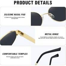 Gafas de Sol Retro, Lentes de Sol para Mujeres y Hombres Lentes Plegables UV Protection, Gafas Polarizadas Clásico Medio Marco para Conducir y Deportes al Aire Libre - 1 - Ver 3