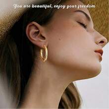 24 Pairs Gold Hoop Earrings Set For Women Multipack, Hypoallergenic Chunky Chain Twisted Hoop Earrings Pack, Fashion Dangle Earrings Jewelry For Gift