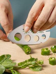 1 件不锈钢香草剥叶器，多功能蔬菜去叶器，枸杞叶、迷迭香和香草剥叶器，蔬菜切割器 - 彩色 - 查看 4