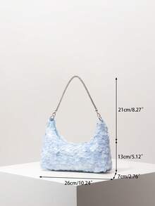 Túi đeo vai, Túi đính sequin, Túi dự tiệc cưới, Túi váy dạ hội, Phụ kiện váy dạ hội, Túi xách nữ, Đồ dùng cưới, Túi xách nữ thanh lịch, Quà tặng nữ, Ngày lễ tình nhân (Mẫu ngẫu nhiên) - Màu xanh nhạt - Xem 7