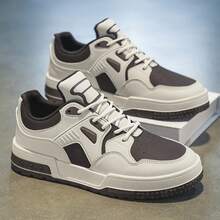 Zapatos de los hombres nuevos transpirable pequeños zapatos blancos de los hombres cien grueso fondo bajo zapatos deportivos casuales zapatos de tabla - Marrón - Ver 2