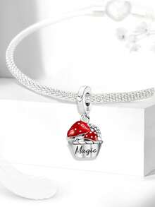 1pc 925 Sterling Silver Colorful Heart Shaped Pendant, Suitable For Women Bracelet, Bangle DIY Jewelry Making And Daily Outfit Matching, An Ideal Accessory For Girls