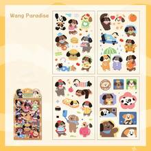 4 adesivos para scrapbooking de desenhos animados de animais de estimação fofos, série caprichosa, adequados para presentes, escritório, casa, marcação, etiquetas, salas de aula, brinquedos, diários de alunos, adesivos criativos de decoração vintage faça você mesmo