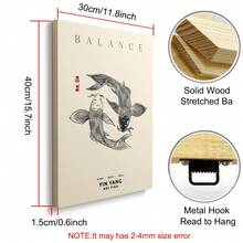 1pc Framed/Unframed Vintage Koi Fish Japanese Wall Art Canvas Poster Print Minimalist Zen Yin Yang Japandi Mindfulness Painting For Apartment,Living Room,Bedroom,Modern Home Decoration - Multicolor - View 12