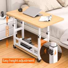 Standing Desk Adjustable Height 23.6" - 35" And Angle 0° - 90°, Space-Saving, Ergonomic Mobile Computer Desk With Universal Wheel, Sturdy And Comfortable, Easy To Setup, Spacious Folding Table For Home, Office And Sofa(Walnut) - 胡桃色 - 查看 4