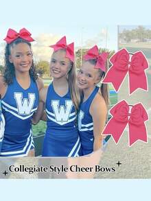6pcs/20pcs Large Cheer Bow Scrunchies, Grosgrain Ribbon Cheer Bows Elastic Hair Ties Suitable For Students, College Students, Teenagers, Advanced Cheerleaders - Multicolor - View 9