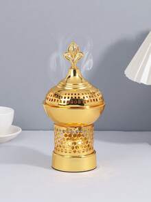 1Pc/1Set Light Luxury Metal Incense Burner, Middle Eastern Arabic Style Bakhoor Burner. Suitable For Home Decoration, Bedroom, Living Room (As Centerpiece), Office, Yoga Studio, Party, Creating An Elegant Atmosphere. It Can Also Be Used For Temple Decoration. This Aroma Burner Is An Ideal Gift For Holidays