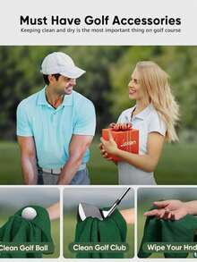 3 Pieces Of Waffle-Weave Golf Towels In Multiple Styles (30cm X 30cm), Golf Club Cleaning Towels