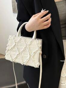[US-Based Shipping]Fashion Solid Color Diamond Grid Quilted Square Crossbody Bag, New Small PU Leather Banquet Evening Shoulder Bag,Women's Solid Color New Jeans Mini Handbag, Pink Versatile Tote Bag, Niche High Quality Shoulder Bag & Crossbody Bag,Multifunctional Outdoor Travel Vacation Handbag, White Collar And Student Daily Commuting Crossbody Bag, Casual Cell Phone Change Lipstick Storage Bag,Fashionable Fringe Edge Handbag With Adjustable Shoulder Strap,Purse Purses Bags Purses And Bags Women Beach Bag Bags For Women Halloween Pink Purse Tote Bags Carteras Para Mujer Clear Purse Tote Bags For Women Crossbody Bags For Women Bolsos Para Mujer Mini Purse Purses For Women Handbags For Women Clear Bag Blue Purse Wallet - 白色 - 查看 3
