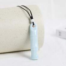 Ceramiczny naszyjnik z gwizdkiem, naszyjnik z motywem oddechu uważności, wisiorek z urządzeniem do medytacji i uspokajania, narzędzie do głębokiego oddychania uważności w celu łagodzenia stresu, lęku i paniki, prezent łagodzący medytację dla mężczyzn i kobiet, nadaje się do kreatywnego, spersonalizowanego wisiorka na łańcuszku swetra, wisiorek dla pary (dmuchany)