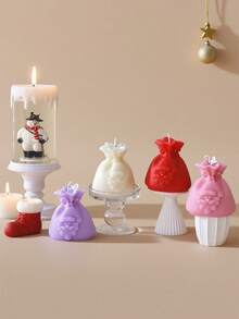 1 pieza Vela perfumada de regalo de Navidad de 147g, hecha de cera vegetal, con poco humo y ruido, dura aproximadamente 12 horas, adecuada para la sala de estar, la mesa del comedor, la decoración del estudio, un diseño lindo que mejora la vida diaria.