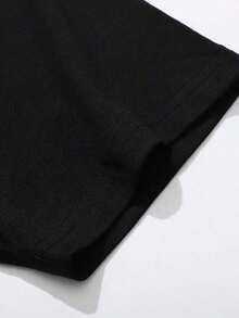 Personalized Text Customized Men's Summer T-Shirt, Input Your Text/Name/Message/Fun Text/Blessing, White T-Shirt, Holiday Gift, Anniversary Gift, Music Festival, Gift For Him, Men's Loose Fit Round Neck Short Sleeve T-Shirt Top, Party Wear Ornamental,Fashion,Hipster,Contracted,Easy Costume,Modest Fashion,Minimal Chic,Casual Custom,Unique,Personalized Ideal Gifts For Him Family,Boyfriend,Friends,ChildrenLeisure - 黑色 - 查看 9