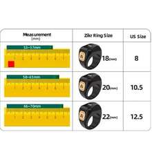 Smart Ring Counter,Digital Tasbeeh Tasbih Finger Counter Muslim Islamic Prayer Smart Rings Unisex Azan Alarm Clock Finger Counter Gifts 5 Prayer Time Reminder Pray Trackers - Black - View 10