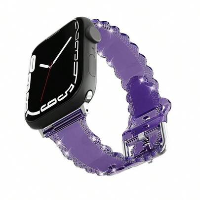 Transparent Floral Edge Band, Bling Strap For 8, Suitable As Holiday Gift