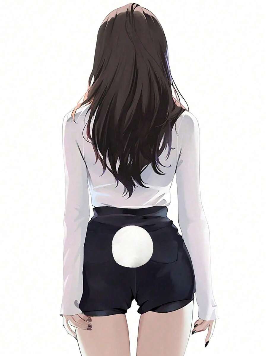 兔尾巴装扮道具兔妈妈可爱角色扮演道具派对服装配饰毛绒球别针，节日礼物万圣节服装