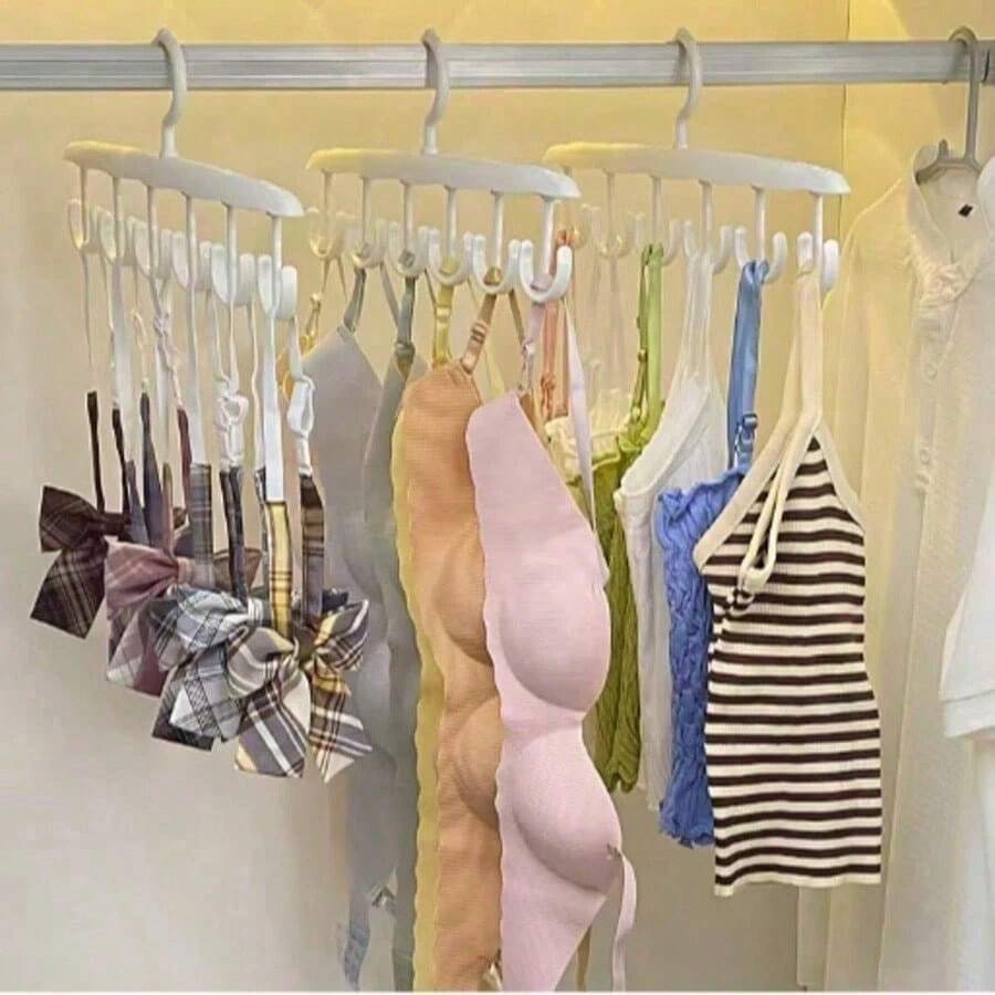 2pcs 12 Hook Rotatable Hook Hanger, Underwear Sling Saves Space, Wave Drying Hanger, Multi-Functional Hanger