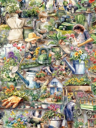 Set de 50 pegatinas transparentes de PET con flores y plantas verdes de dibujos animados, pegatinas decorativas DIY para equipaje, cuaderno, portátil, botella de agua, guitarra, papelería