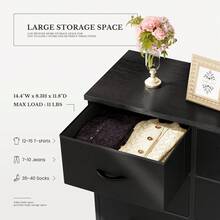 OLIXIS 6 Drawers Storage Organizers Units, Closet Organizers And Storage For Clothes, Fabric Storage Drawer TV Stand For Living Room, Chest Of Dresser In 38.2"D X 13.8"W X 30"H, Grey - Black - View 8